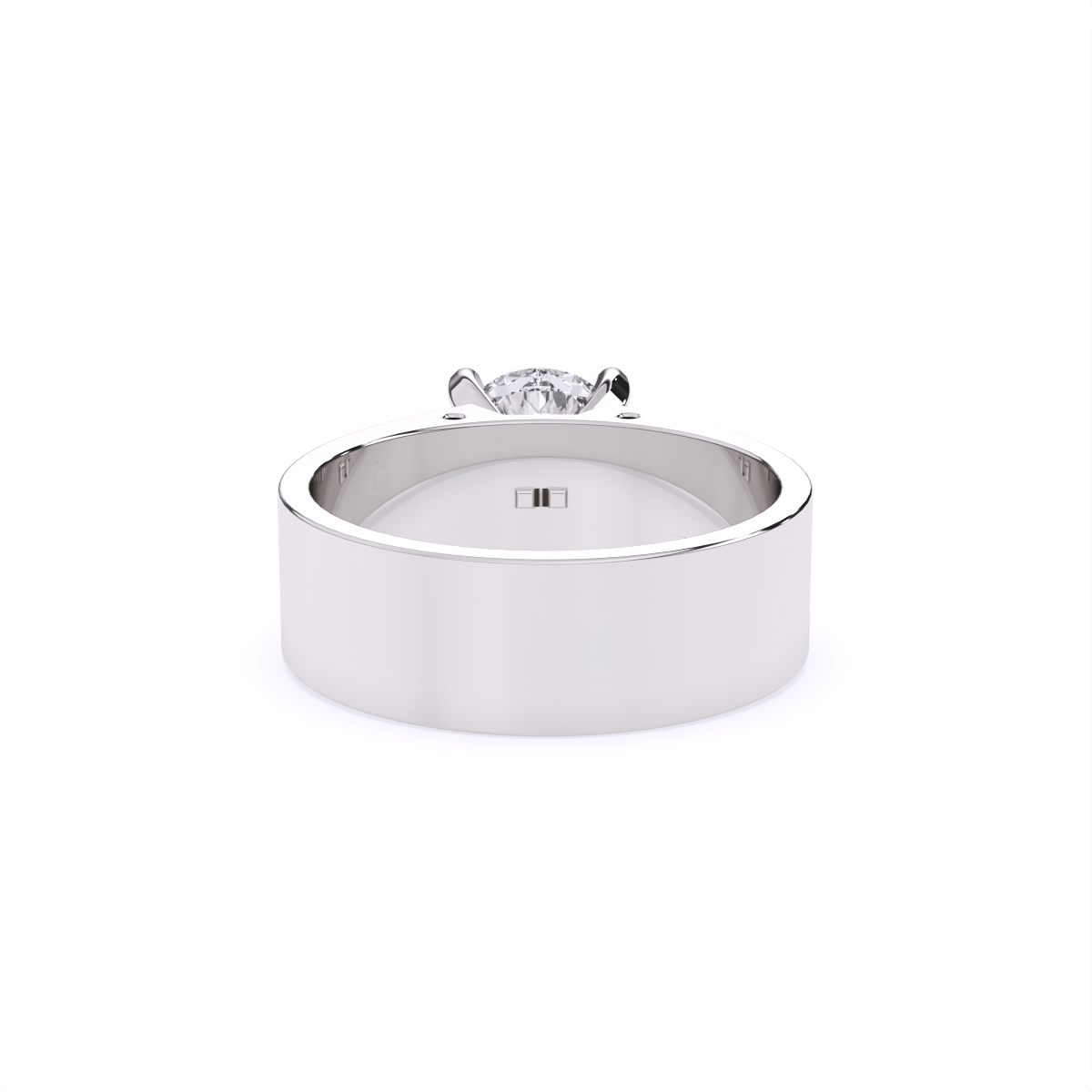 Stunning Single Solitaire Diamond Men's Ring With 2-tone Band