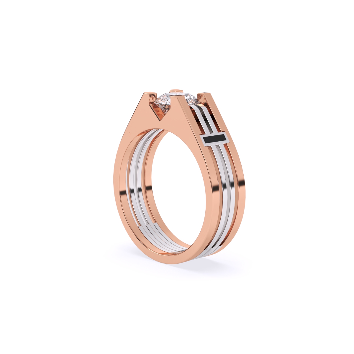 Men’s Solitaire Diamond Ring with Broad Band