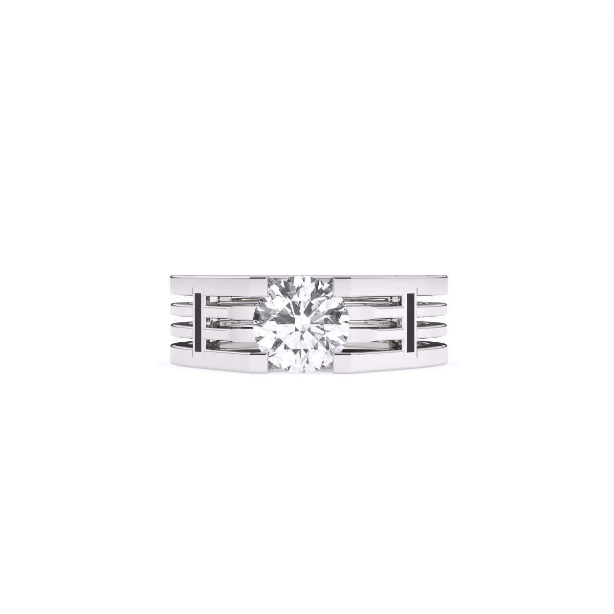Men’s Solitaire Diamond Ring with Broad Band