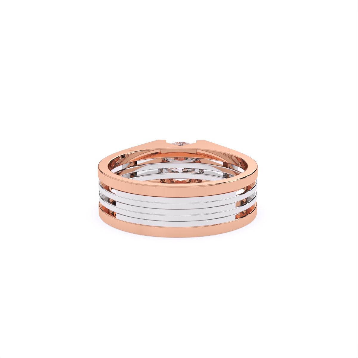 Men’s Solitaire Diamond Ring with Broad Band