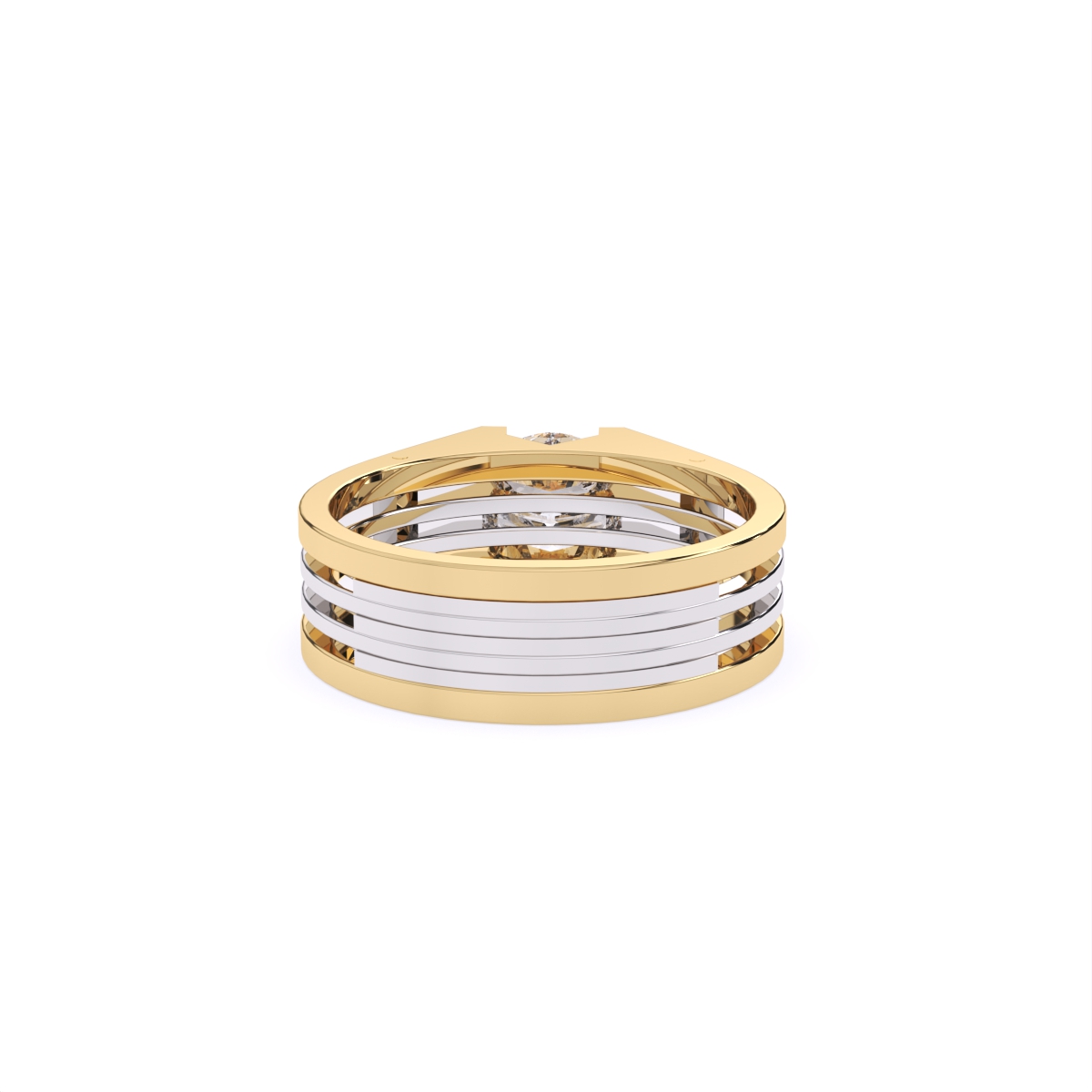 Men’s Solitaire Diamond Ring with Broad Band