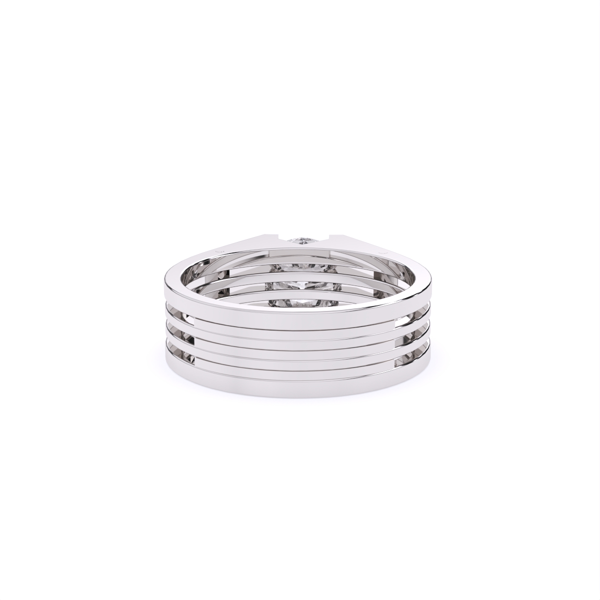 Men’s Solitaire Diamond Ring with Broad Band