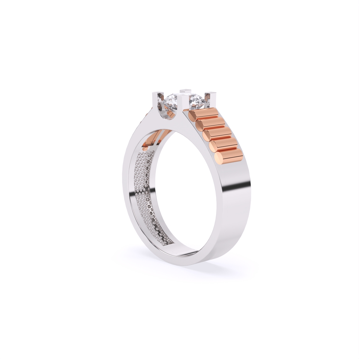Rugged Band Men's Solitaire Diamond Ring