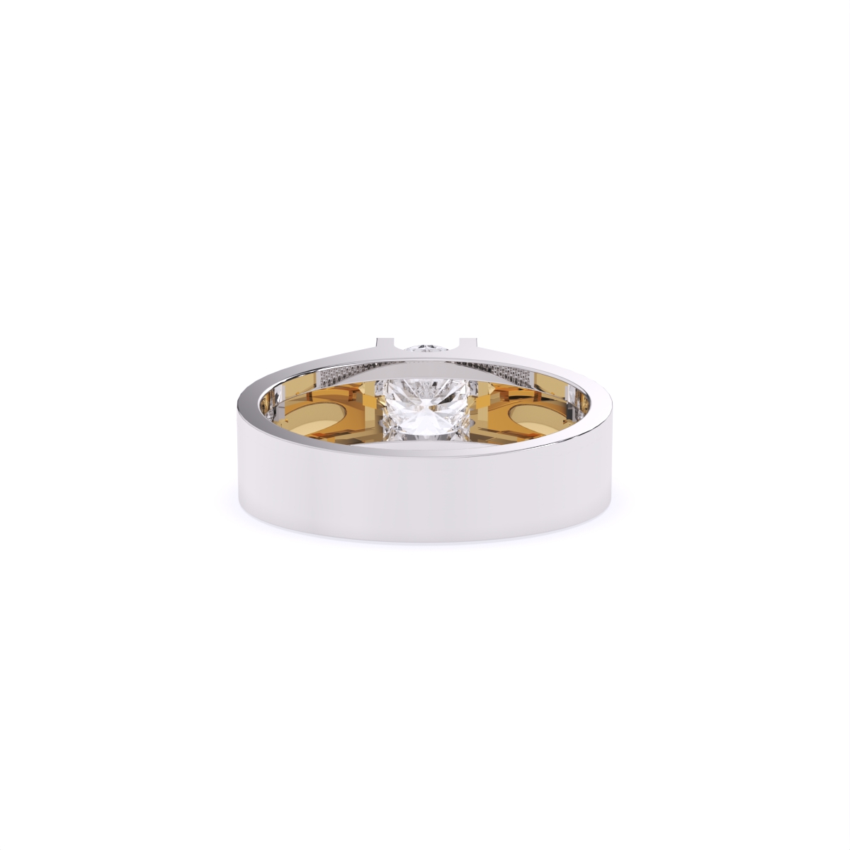 Rugged Band Men's Solitaire Diamond Ring