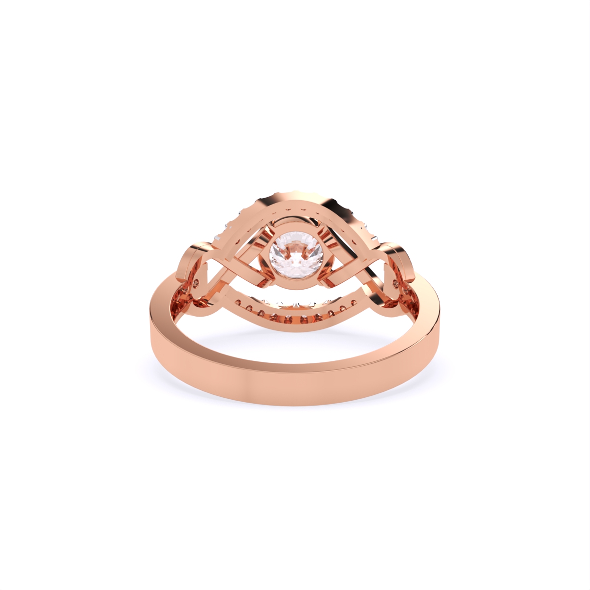 Criss-Cross Look Solitaire Diamond Statement Ring