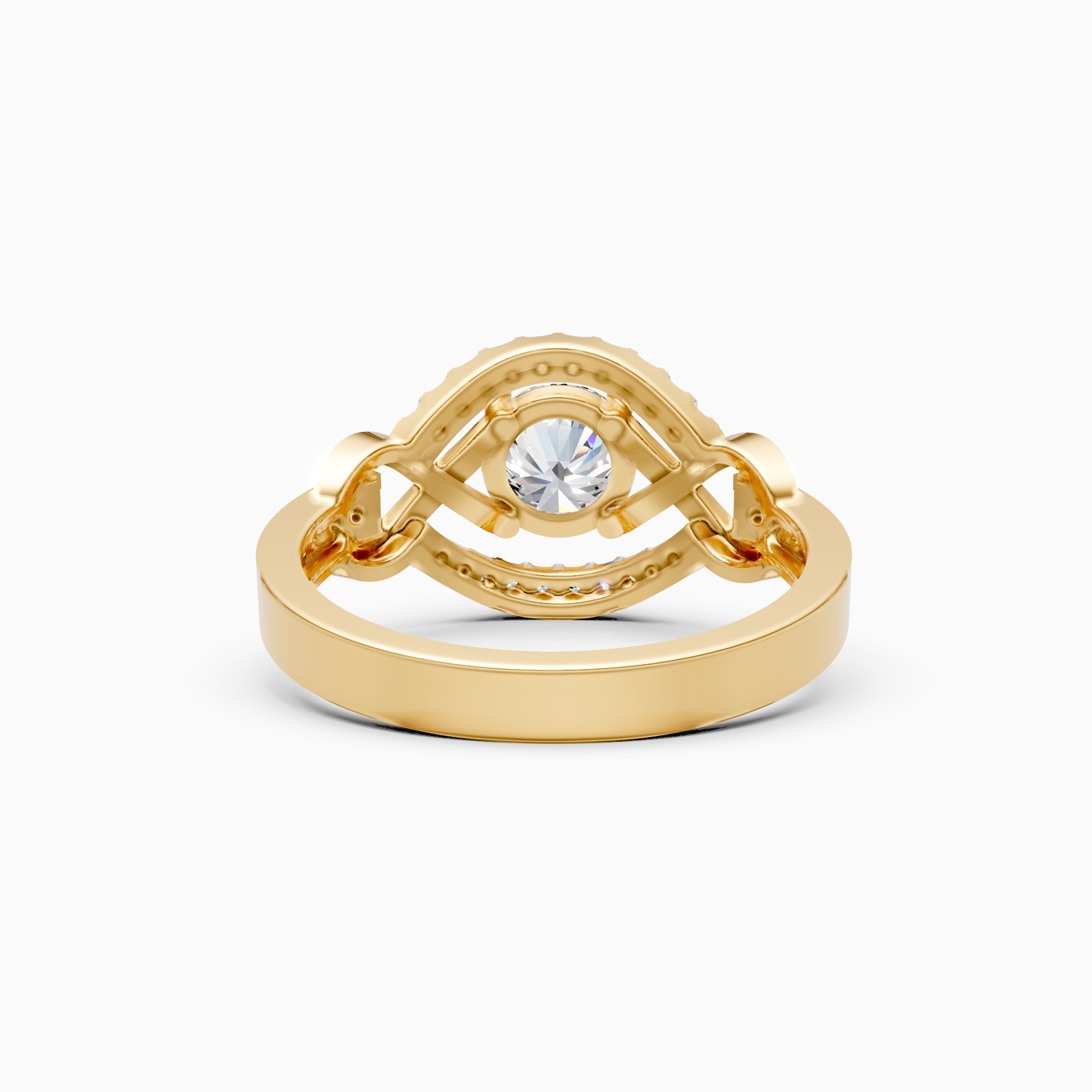 Criss-Cross Look Solitaire Diamond Statement Ring