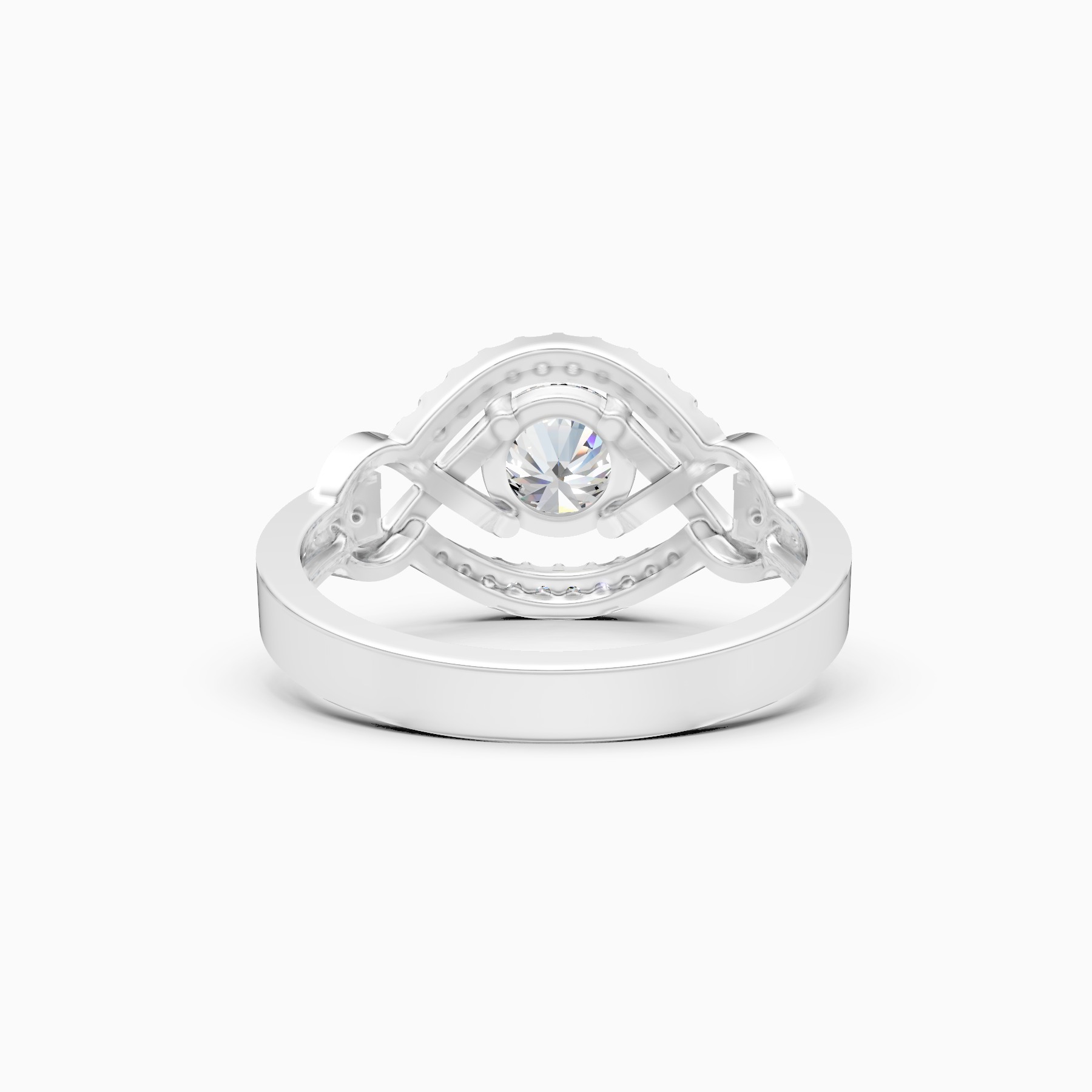 Criss-Cross Look Solitaire Diamond Statement Ring