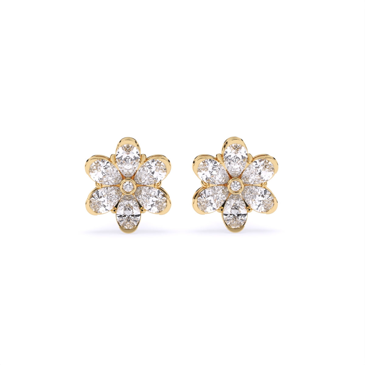 Petal Whisper Diamond Stud Earrings