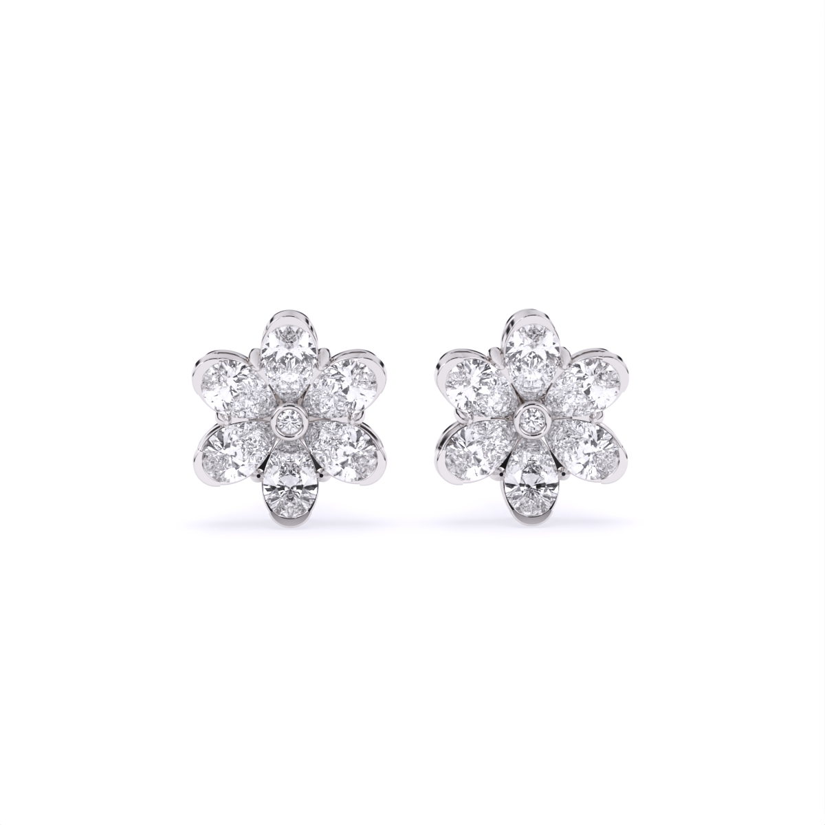 Petal Whisper Diamond Stud Earrings