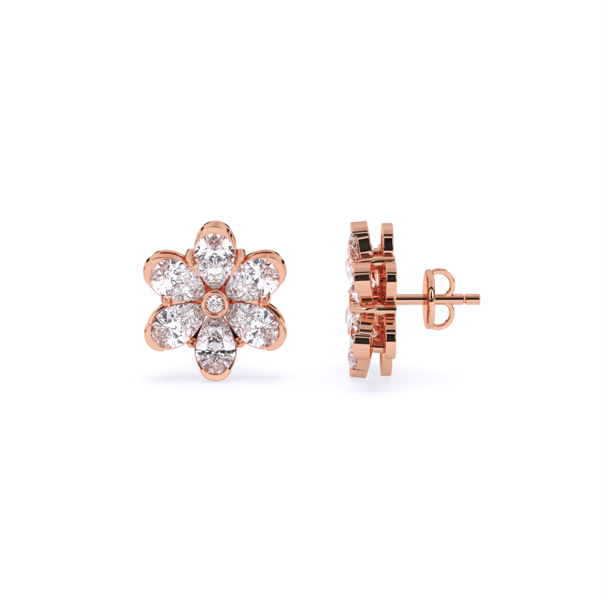 Petal Whisper Diamond Stud Earrings