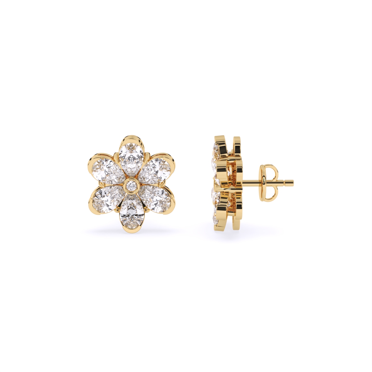 Petal Whisper Diamond Stud Earrings