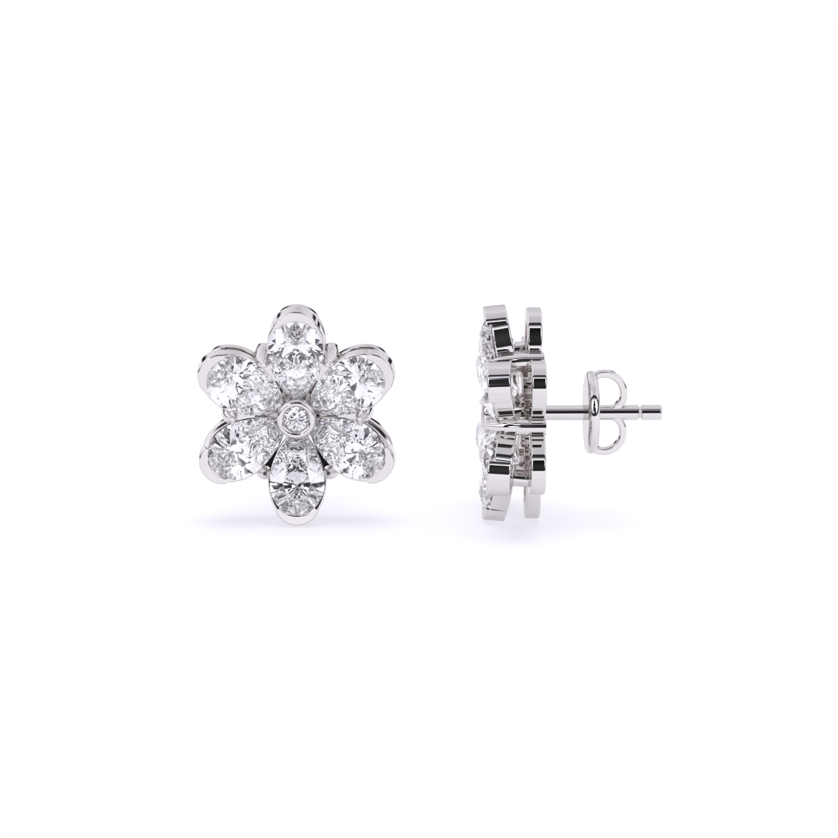 Petal Whisper Diamond Stud Earrings