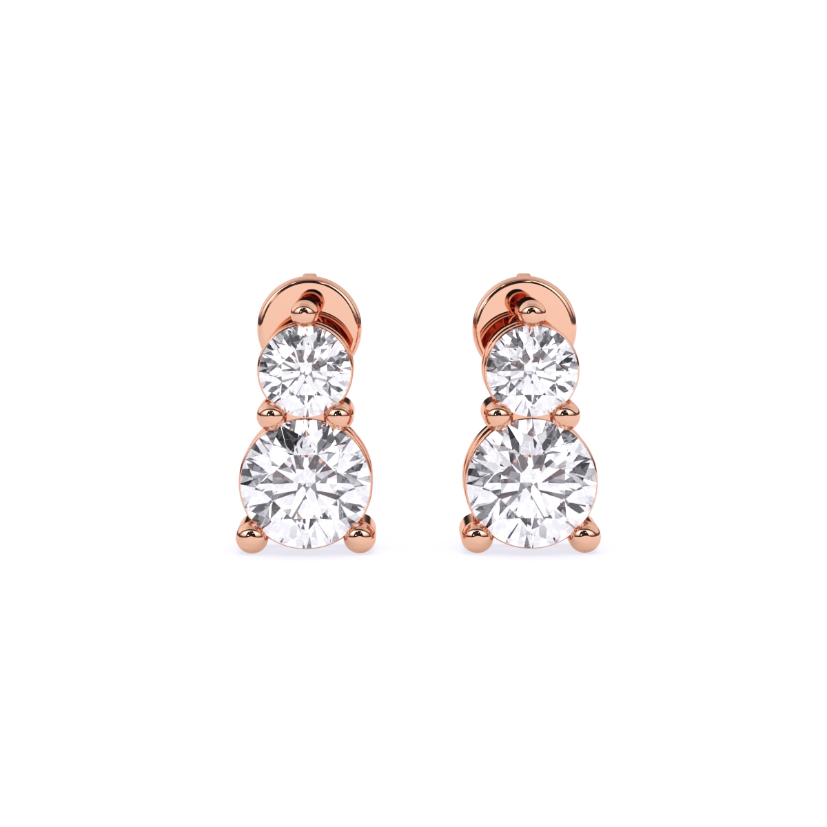 Twin Diamond Stud Earrings – Bold & Petite