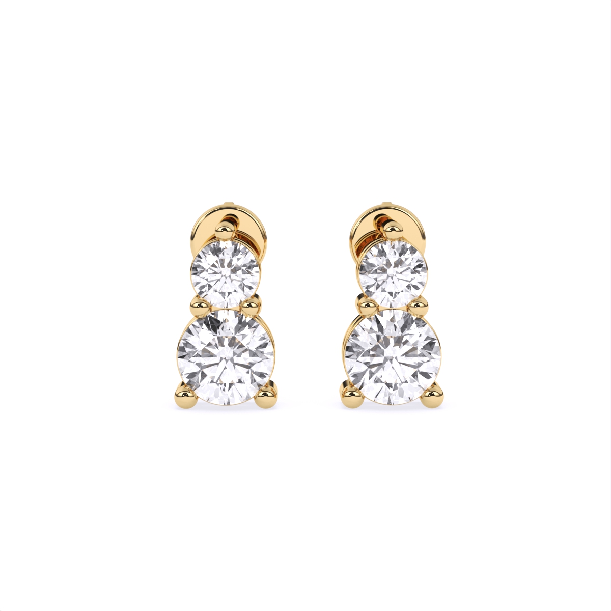 Twin Diamond Stud Earrings – Bold & Petite