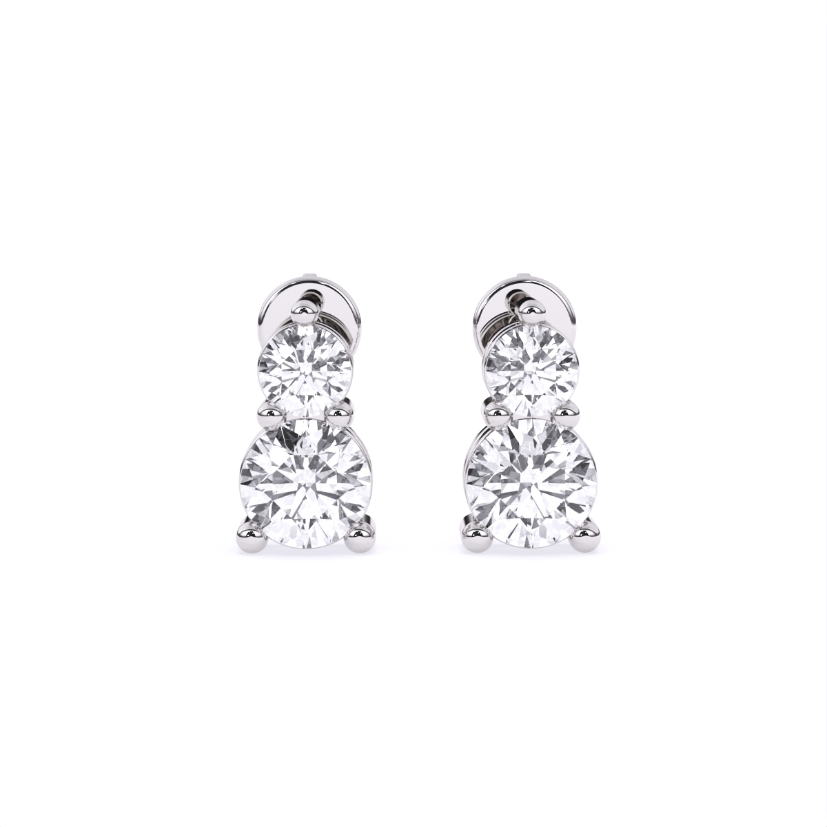 Twin Diamond Stud Earrings – Bold & Petite