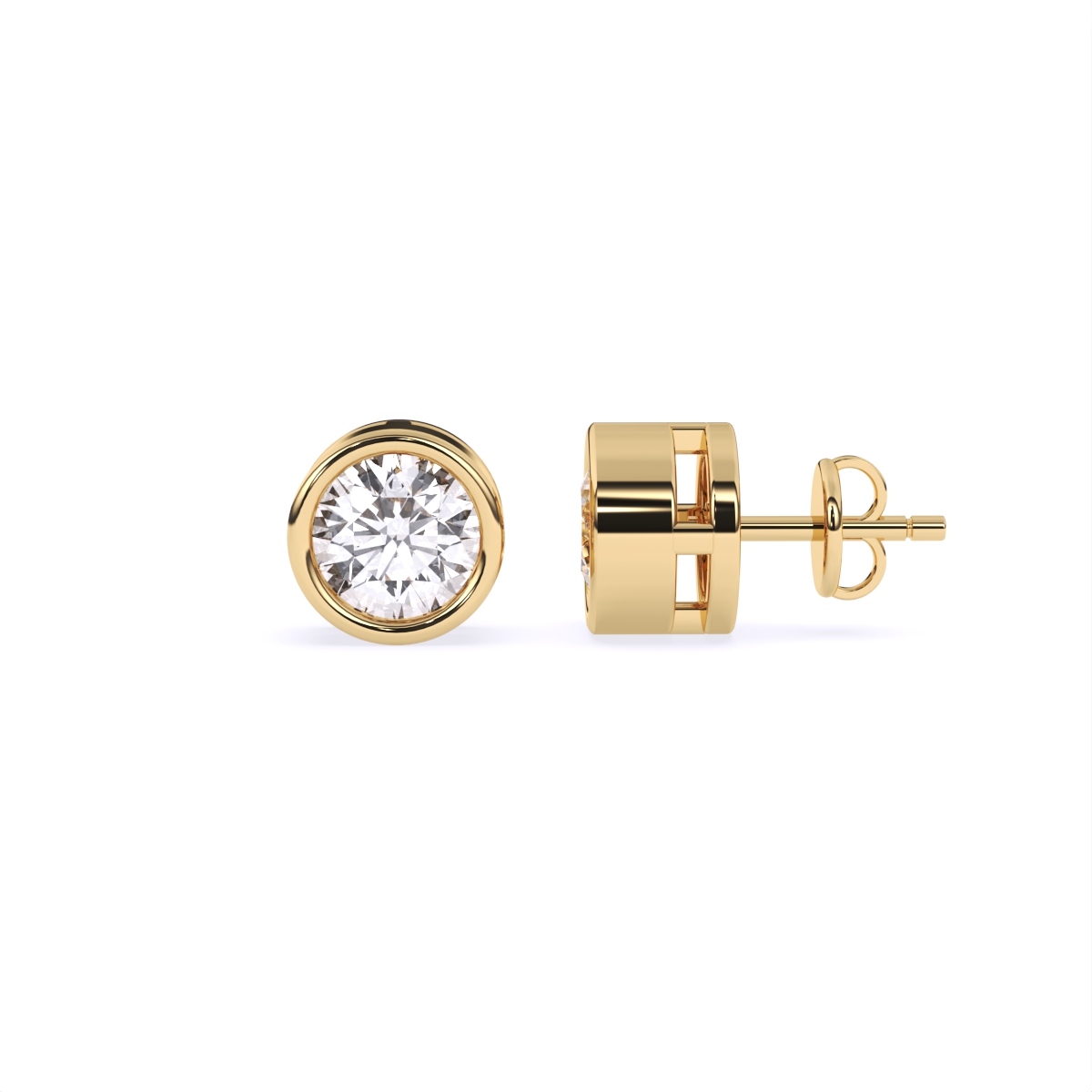 Everyday Glam Solitaire Diamond Stud Earrings