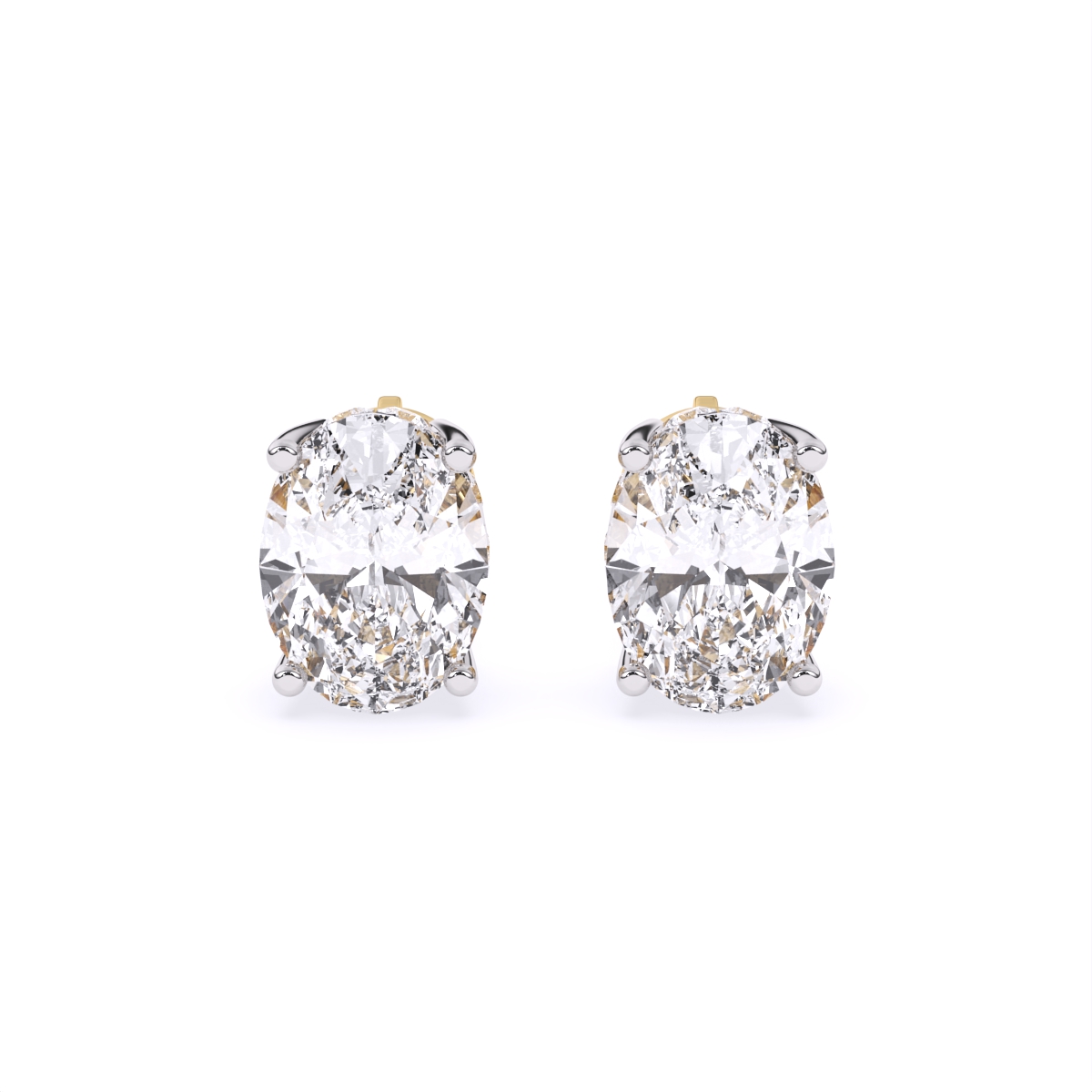 Trendy Oval-Solitaire With Mini Diamond Stud