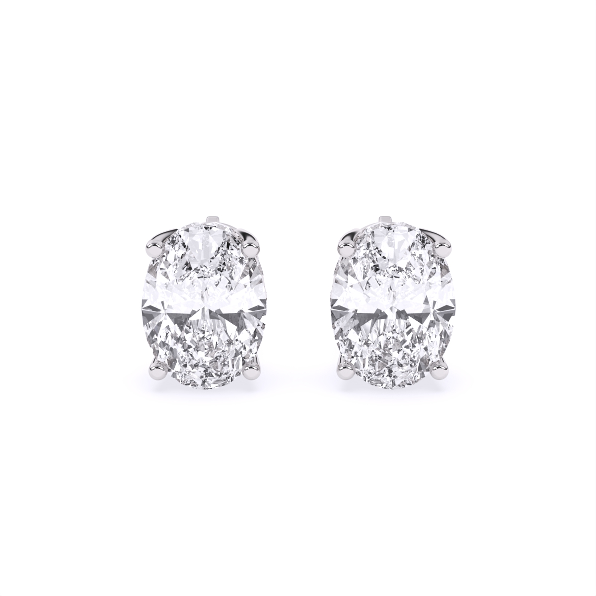 Trendy Oval-Solitaire With Mini Diamond Stud