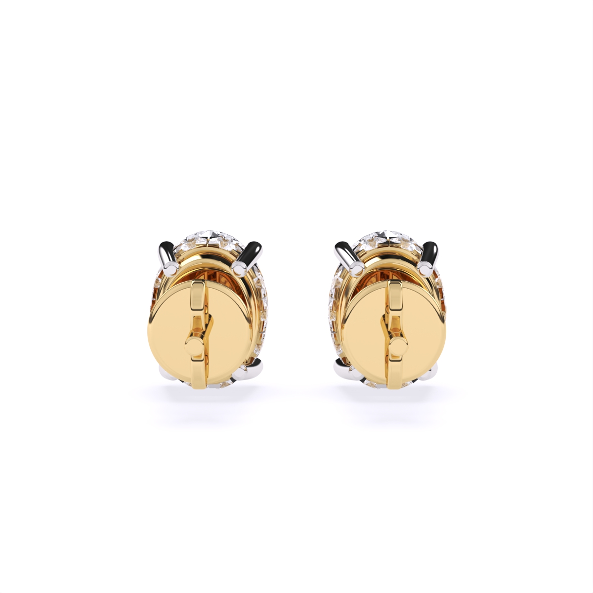 Trendy Oval-Solitaire With Mini Diamond Stud