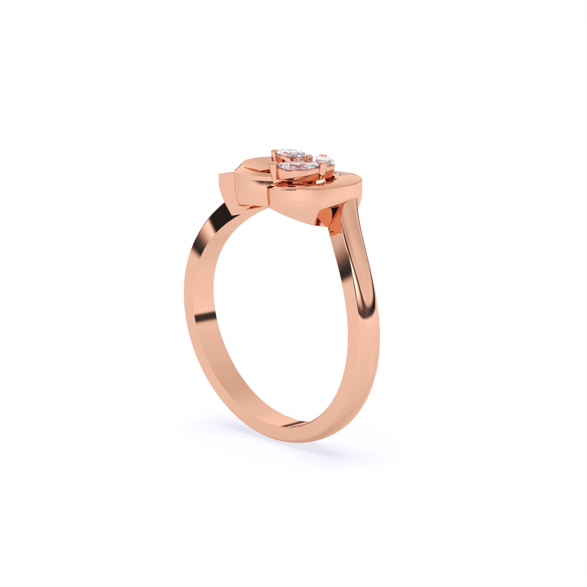 Casual Glam Leaf Diamond Ring