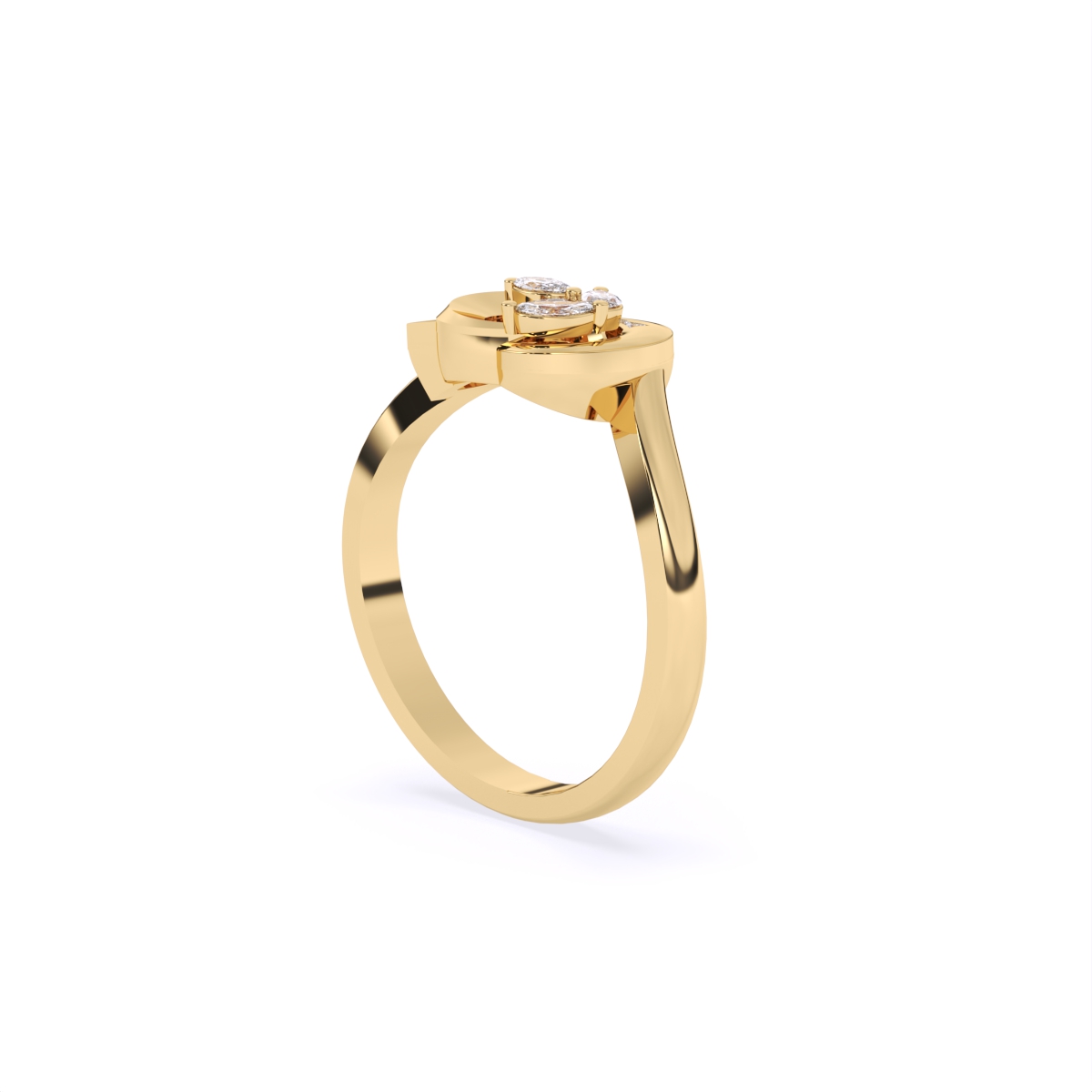Casual Glam Leaf Diamond Ring