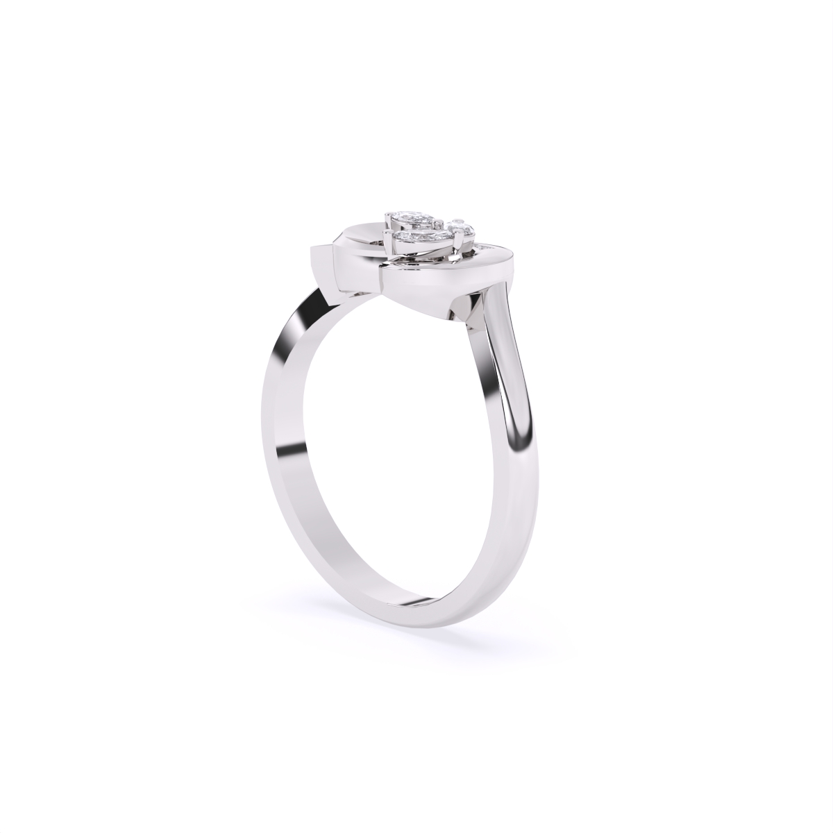 Casual Glam Leaf Diamond Ring