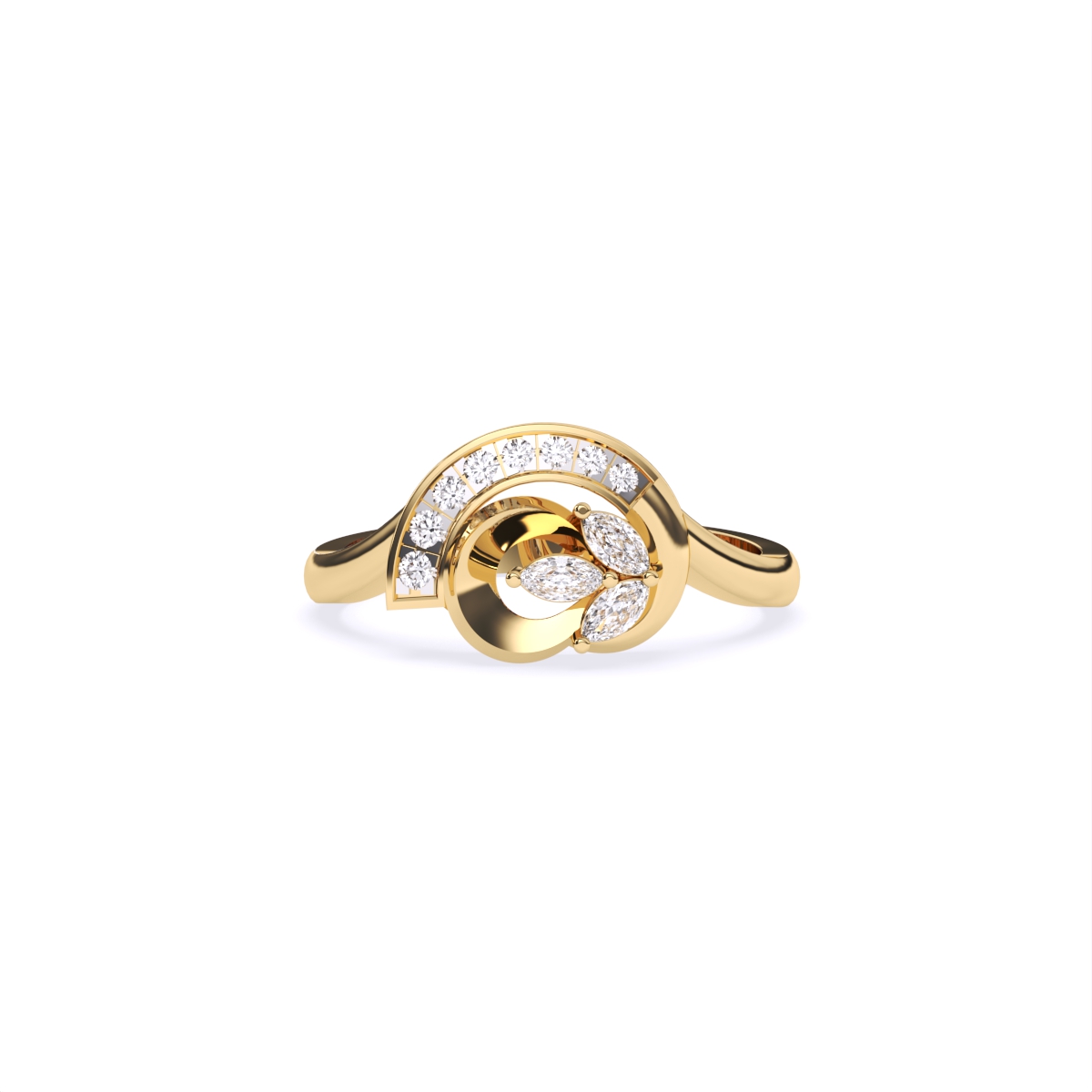 Casual Glam Leaf Diamond Ring
