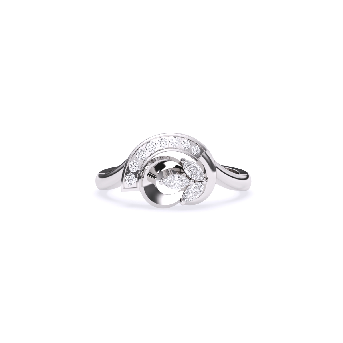 Casual Glam Leaf Diamond Ring
