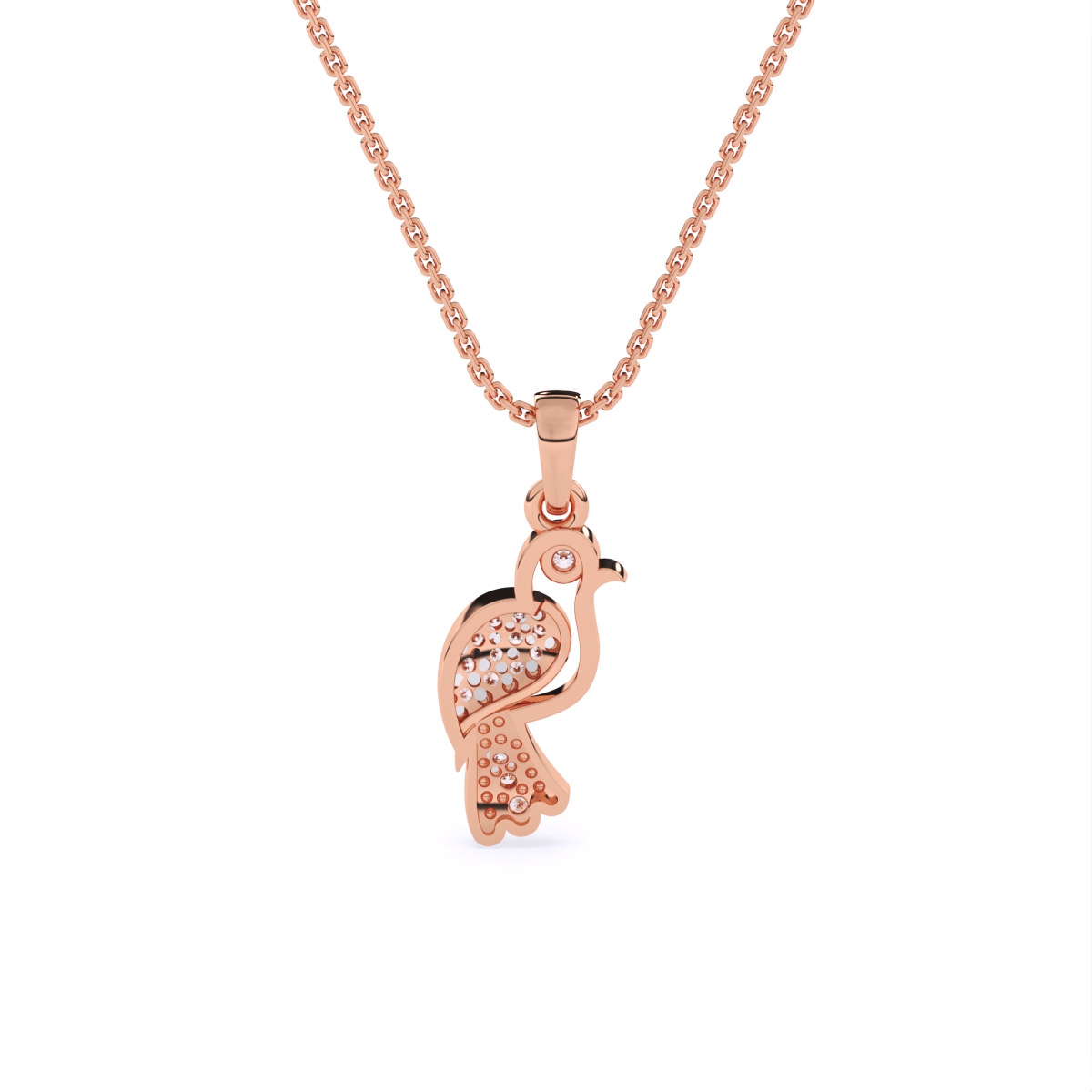 Feather-light Bird Charm Diamond Pendant