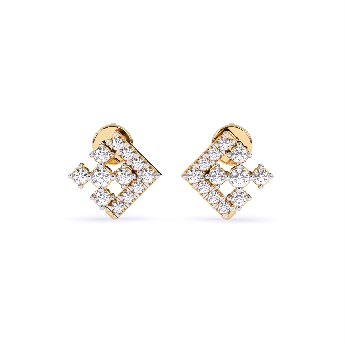 Dazzle Frame Look Diamond Stud Earrings