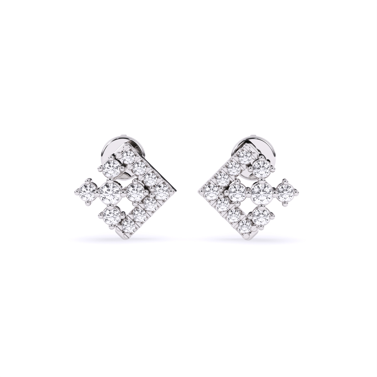 Dazzle Frame Look Diamond Stud Earrings