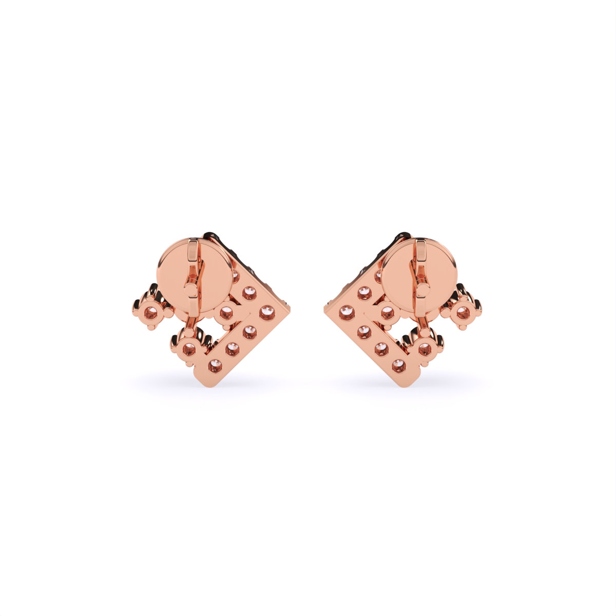 Dazzle Frame Look Diamond Stud Earrings