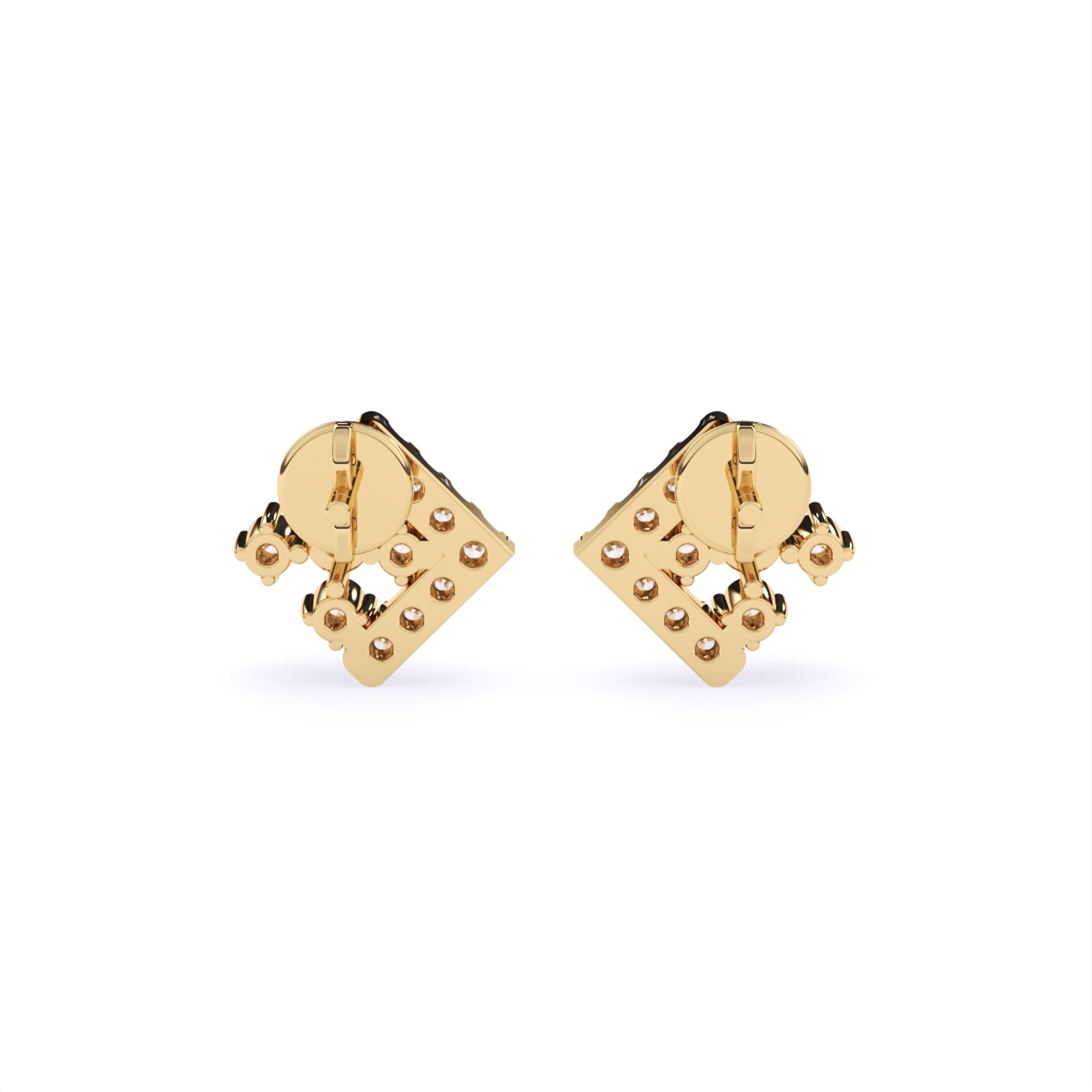 Dazzle Frame Look Diamond Stud Earrings