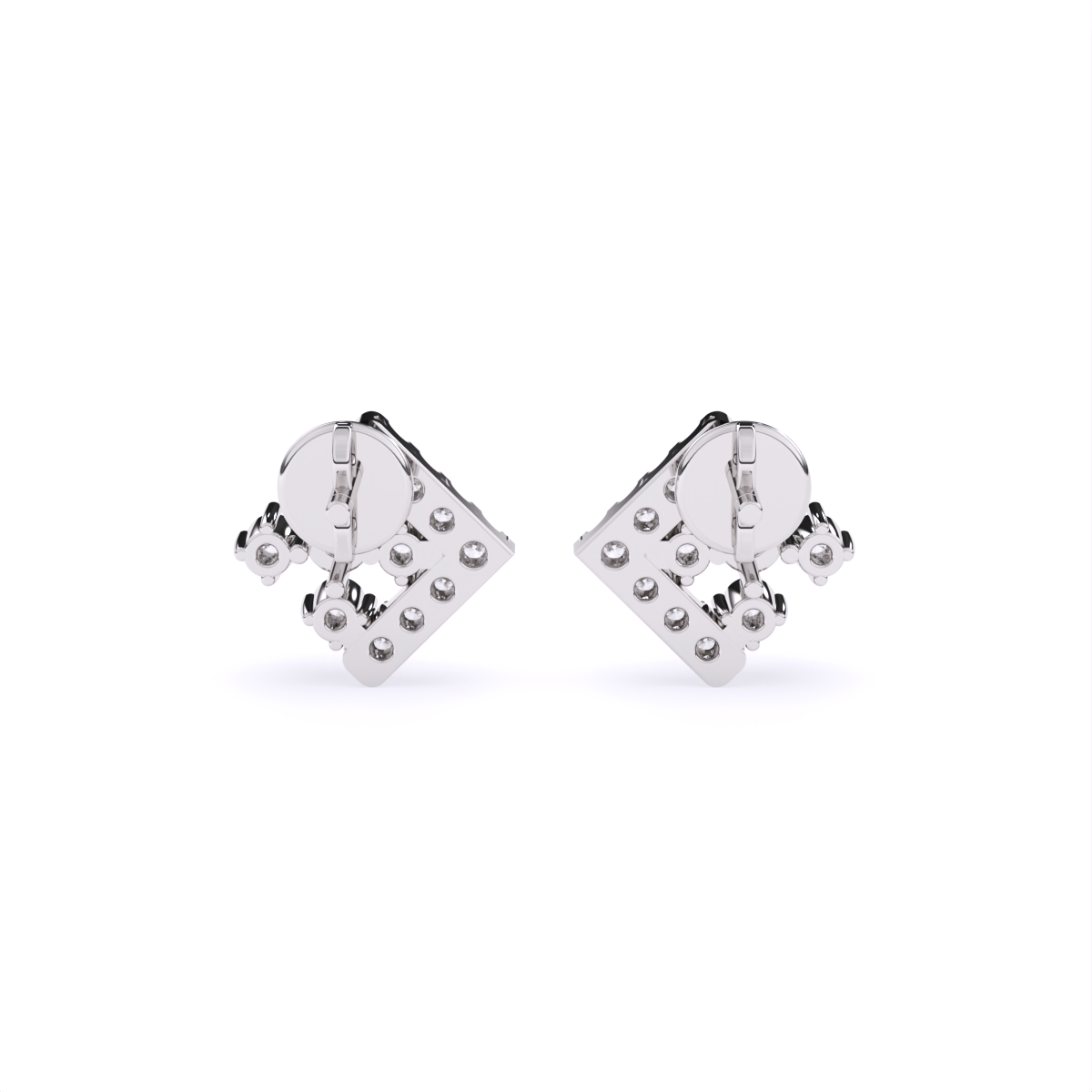 Dazzle Frame Look Diamond Stud Earrings