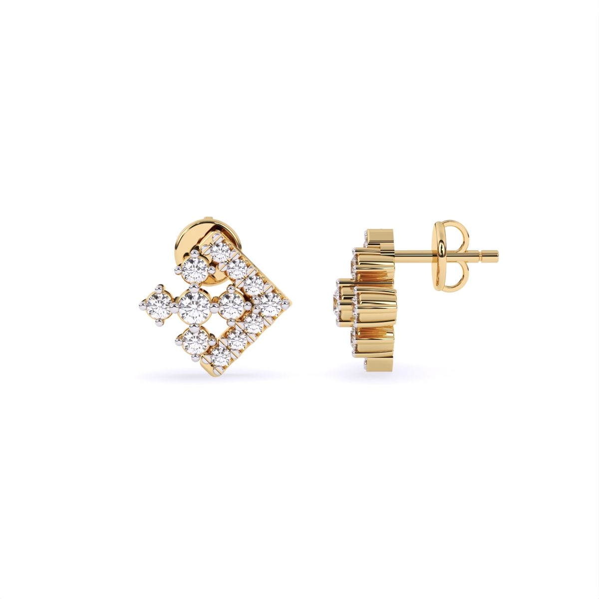 Dazzle Frame Look Diamond Stud Earrings