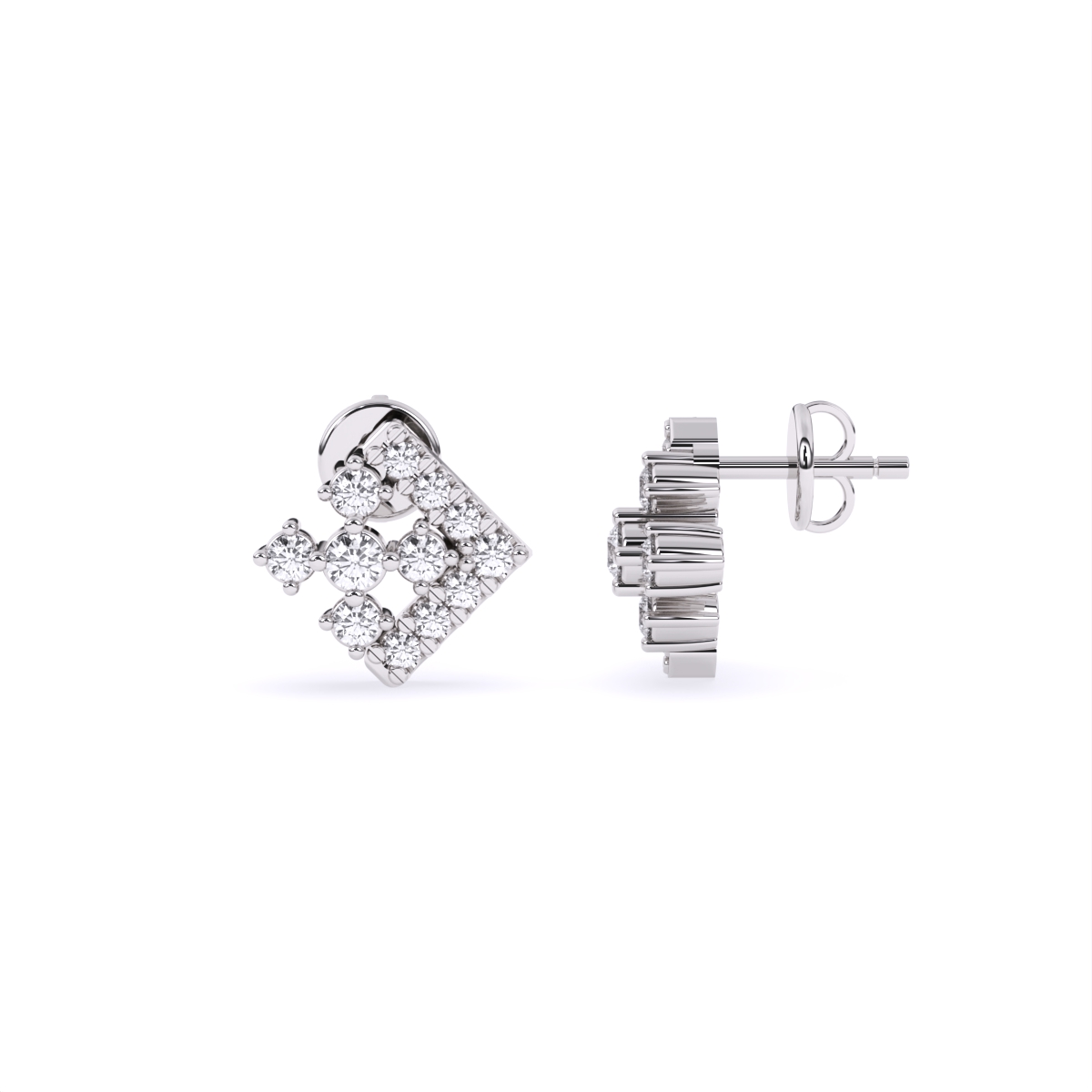 Dazzle Frame Look Diamond Stud Earrings