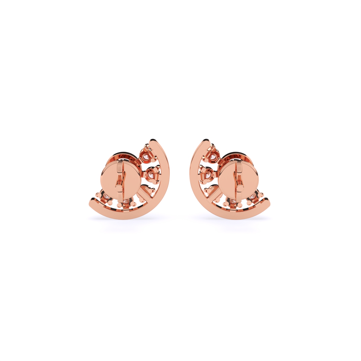 Celestial Half-Moon Style Diamond Earrings