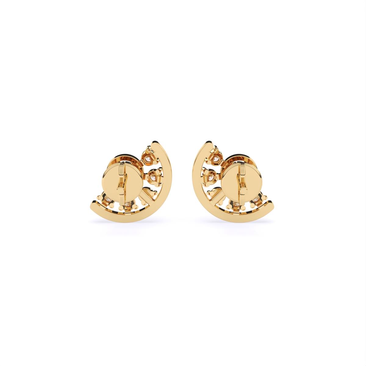 Celestial Half-Moon Style Diamond Earrings