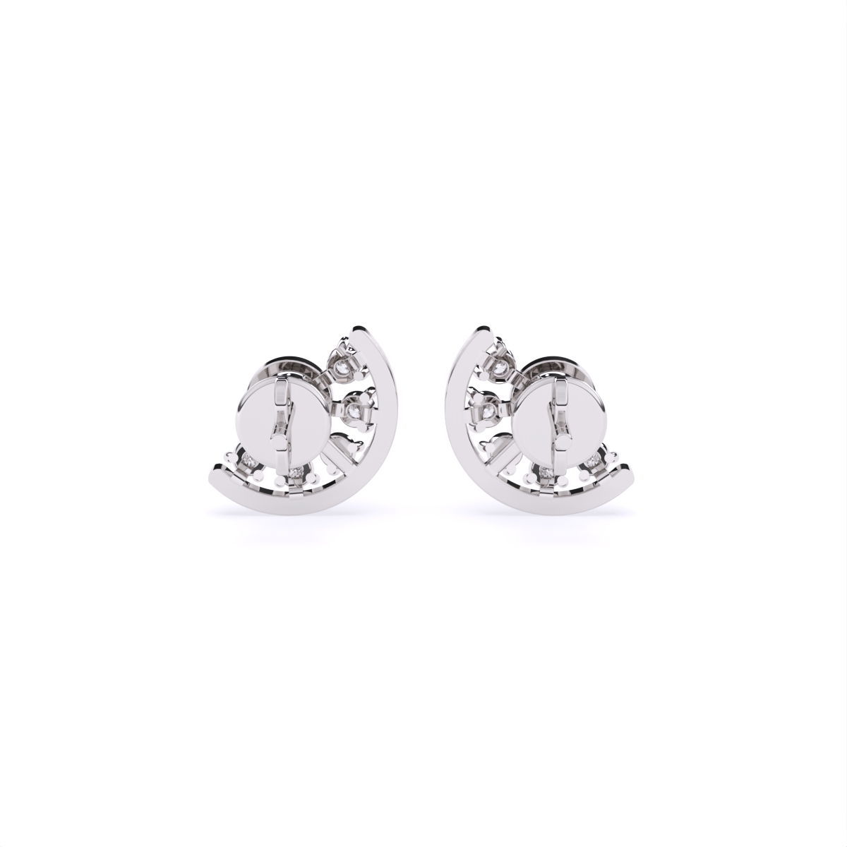 Celestial Half-Moon Style Diamond Earrings