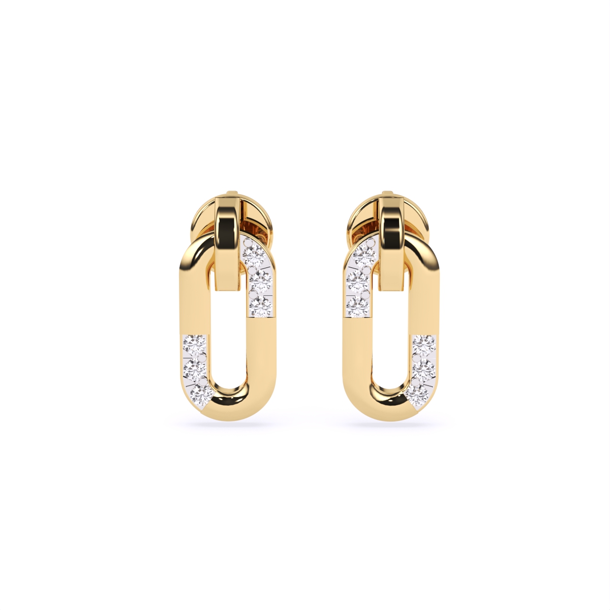 Fusion Linked Diamond Stud Earrings