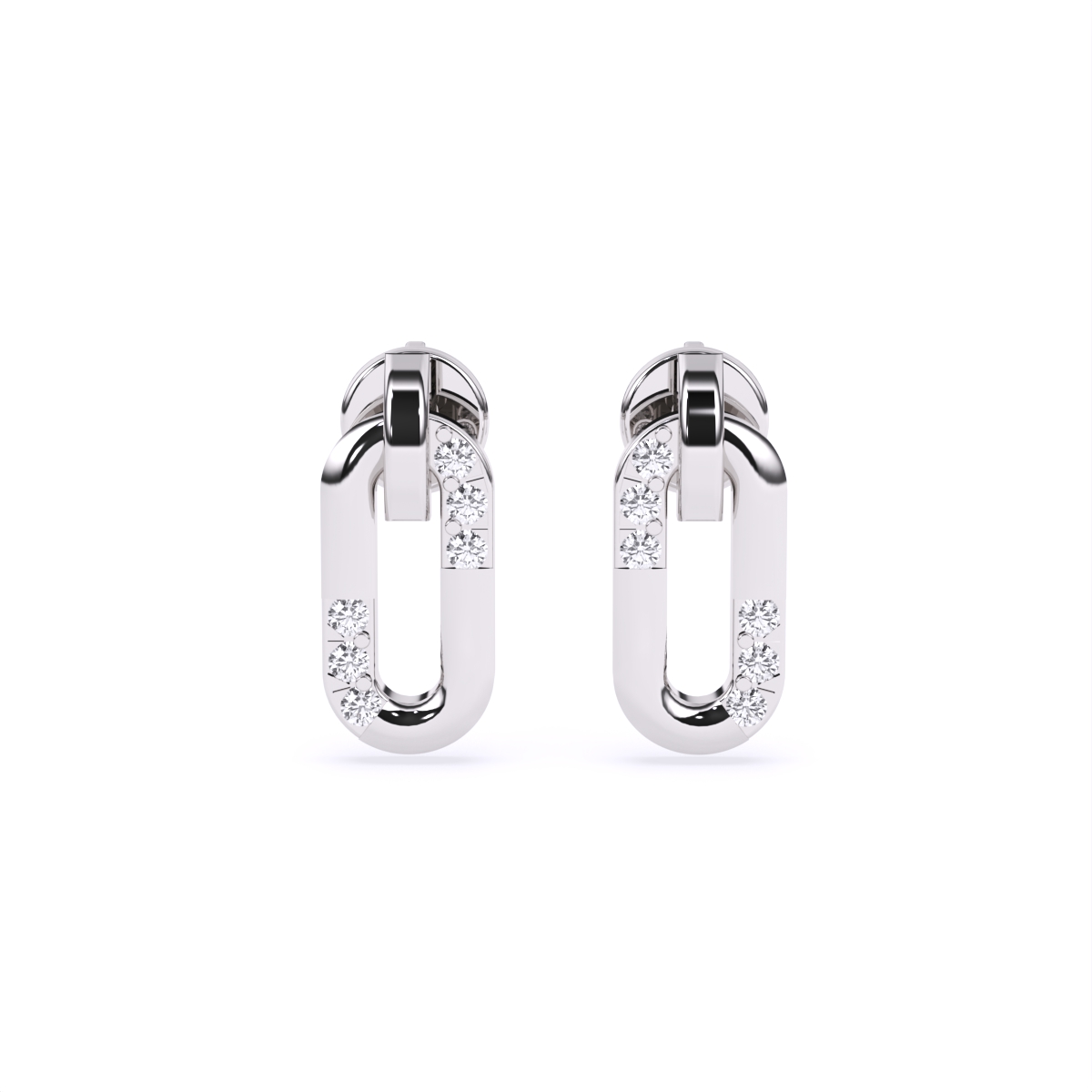 Fusion Linked Diamond Stud Earrings