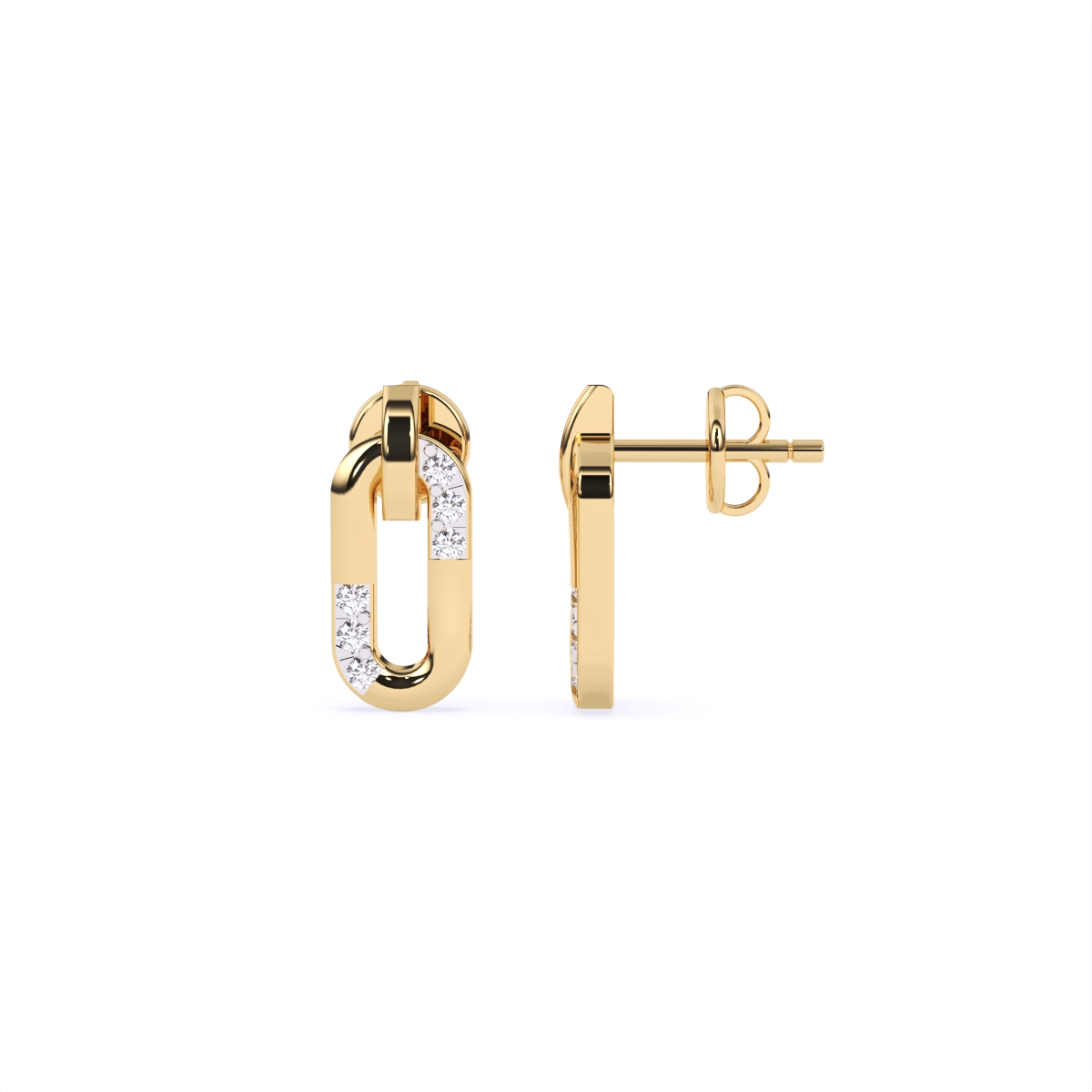 Fusion Linked Diamond Stud Earrings