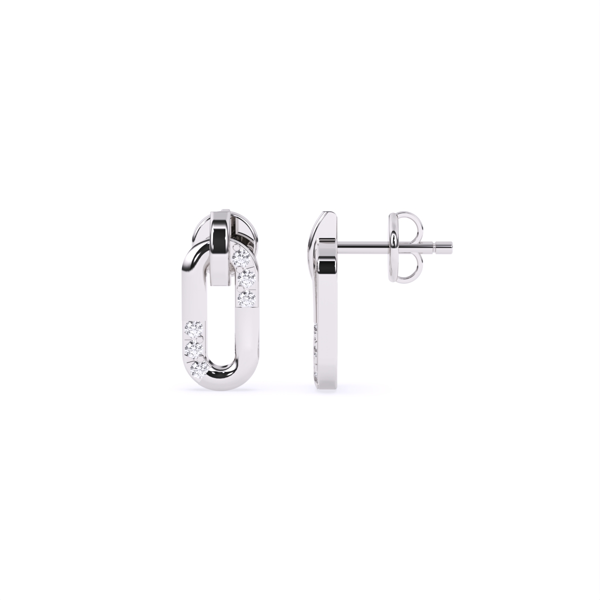 Fusion Linked Diamond Stud Earrings