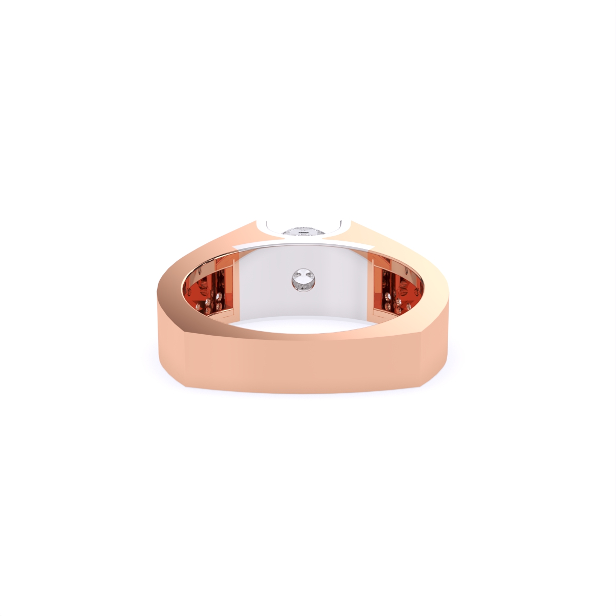Elegant Men's Solitaire Diamond Ring With Stylistic Band