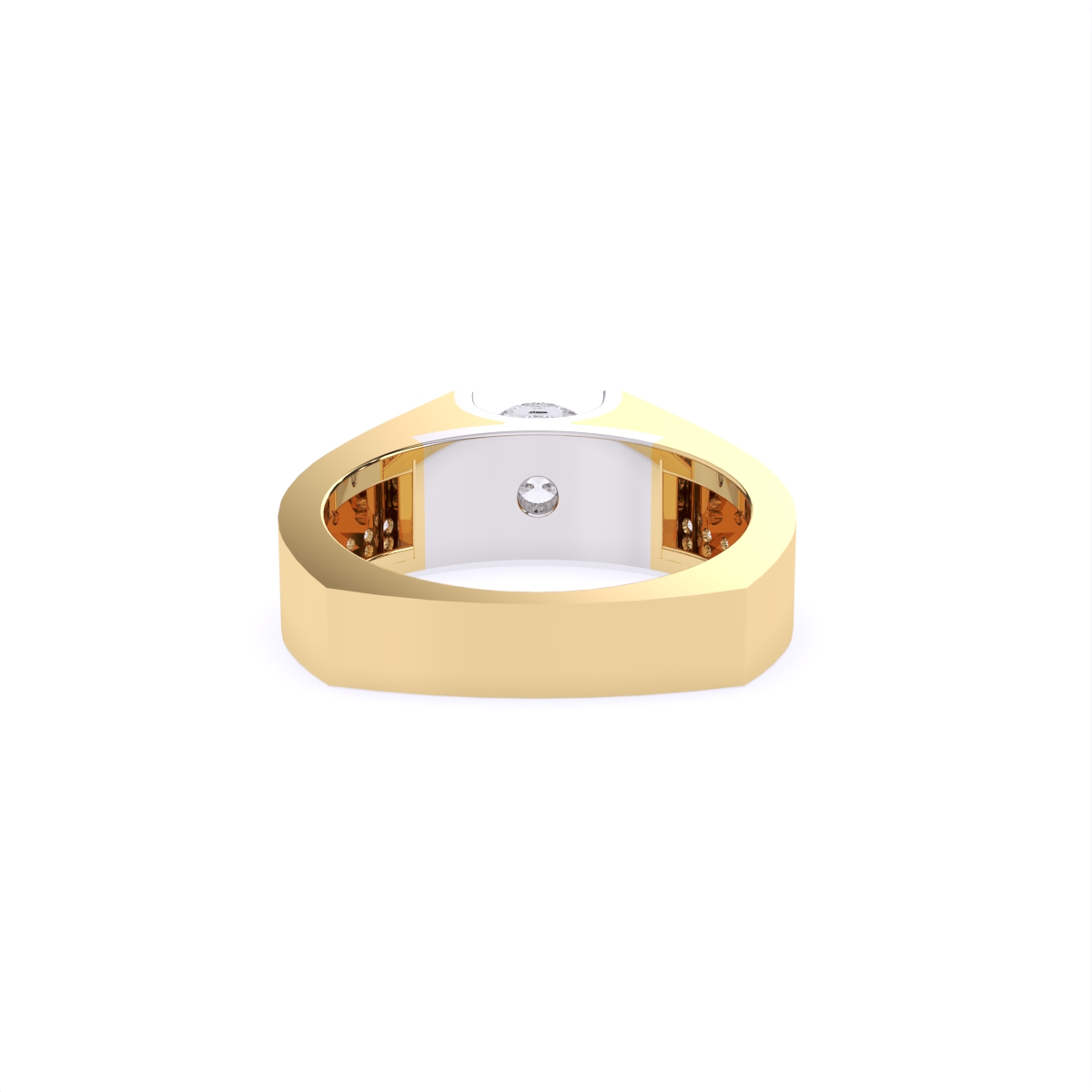 Elegant Men's Solitaire Diamond Ring With Stylistic Band