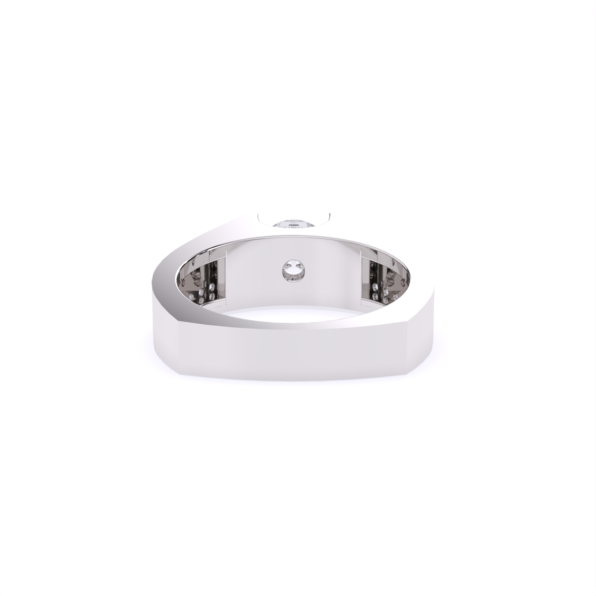 Elegant Men's Solitaire Diamond Ring With Stylistic Band