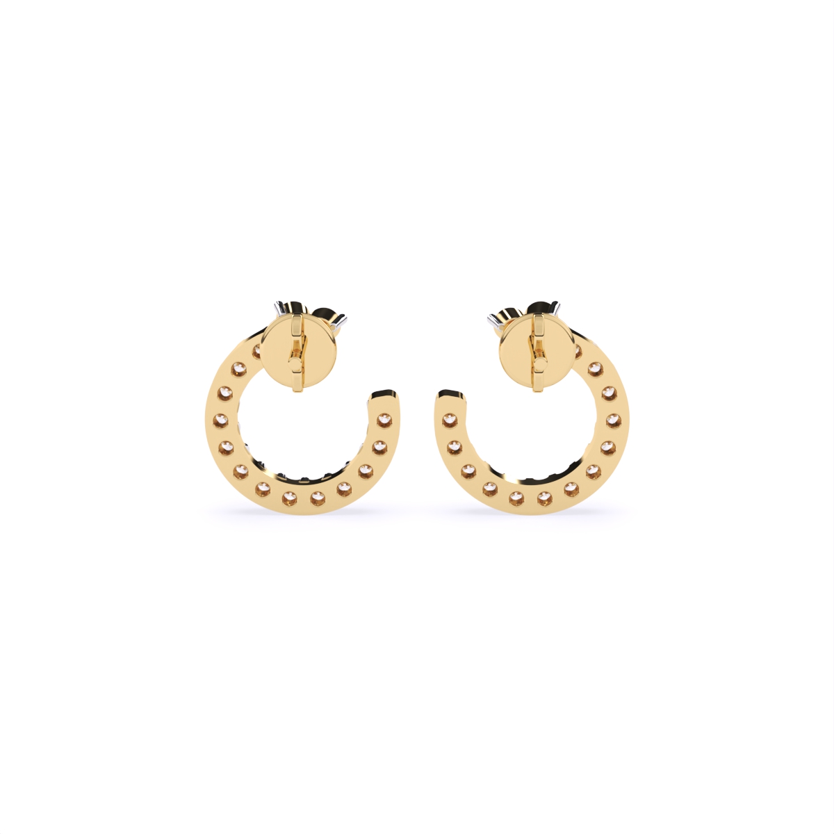 Diamond Crescent Stud Earrings with Sparkle