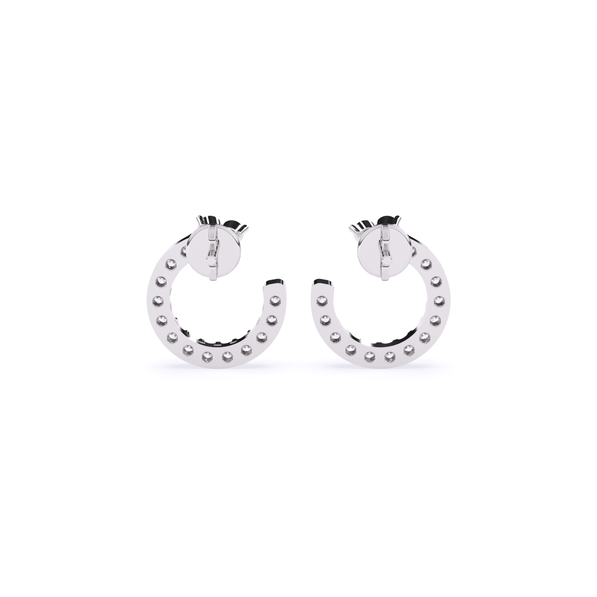 Diamond Crescent Stud Earrings with Sparkle