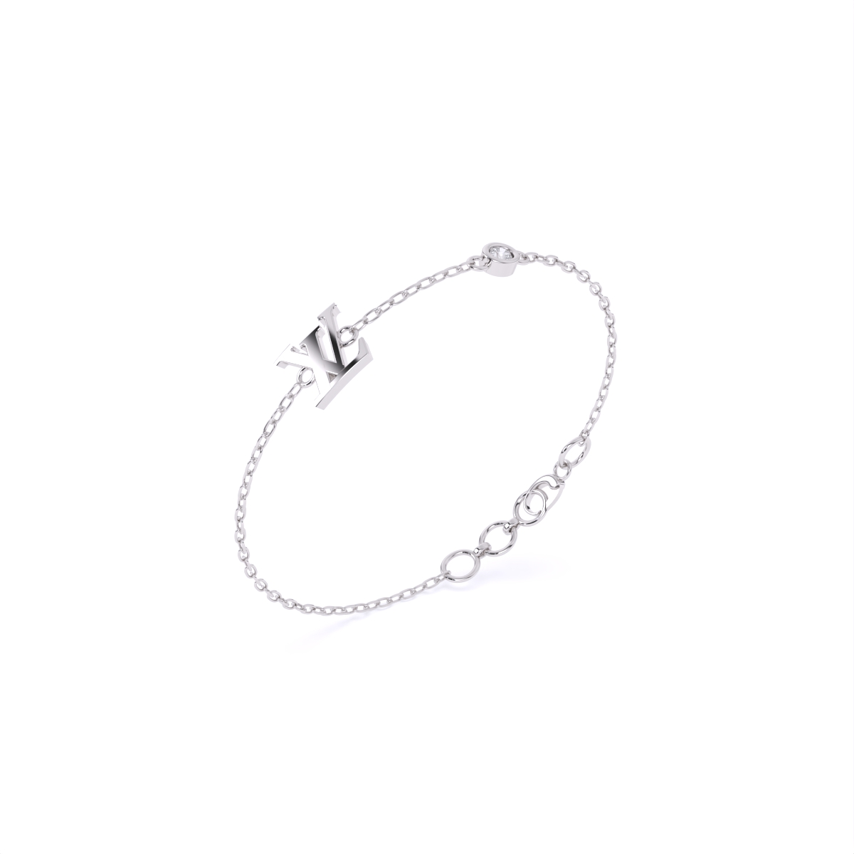 Iconic Logo Charm Bracelet with Single Detail Diamond