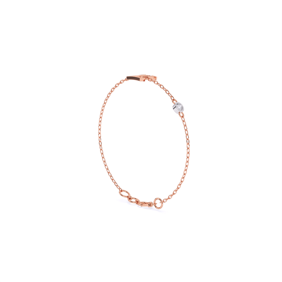Iconic Logo Charm Bracelet with Single Detail Diamond